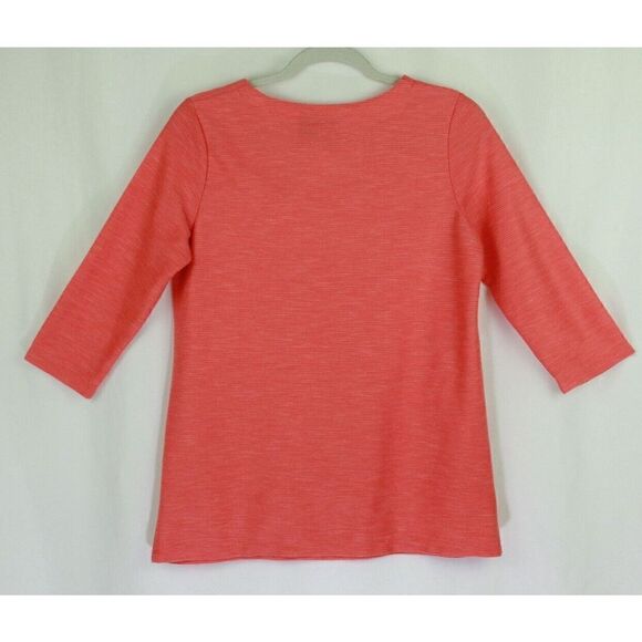 Sportelle Sequin Flamingo Top Ribbed V Neck 3/4 Sleeve Womens Small - Picture 4 of 5